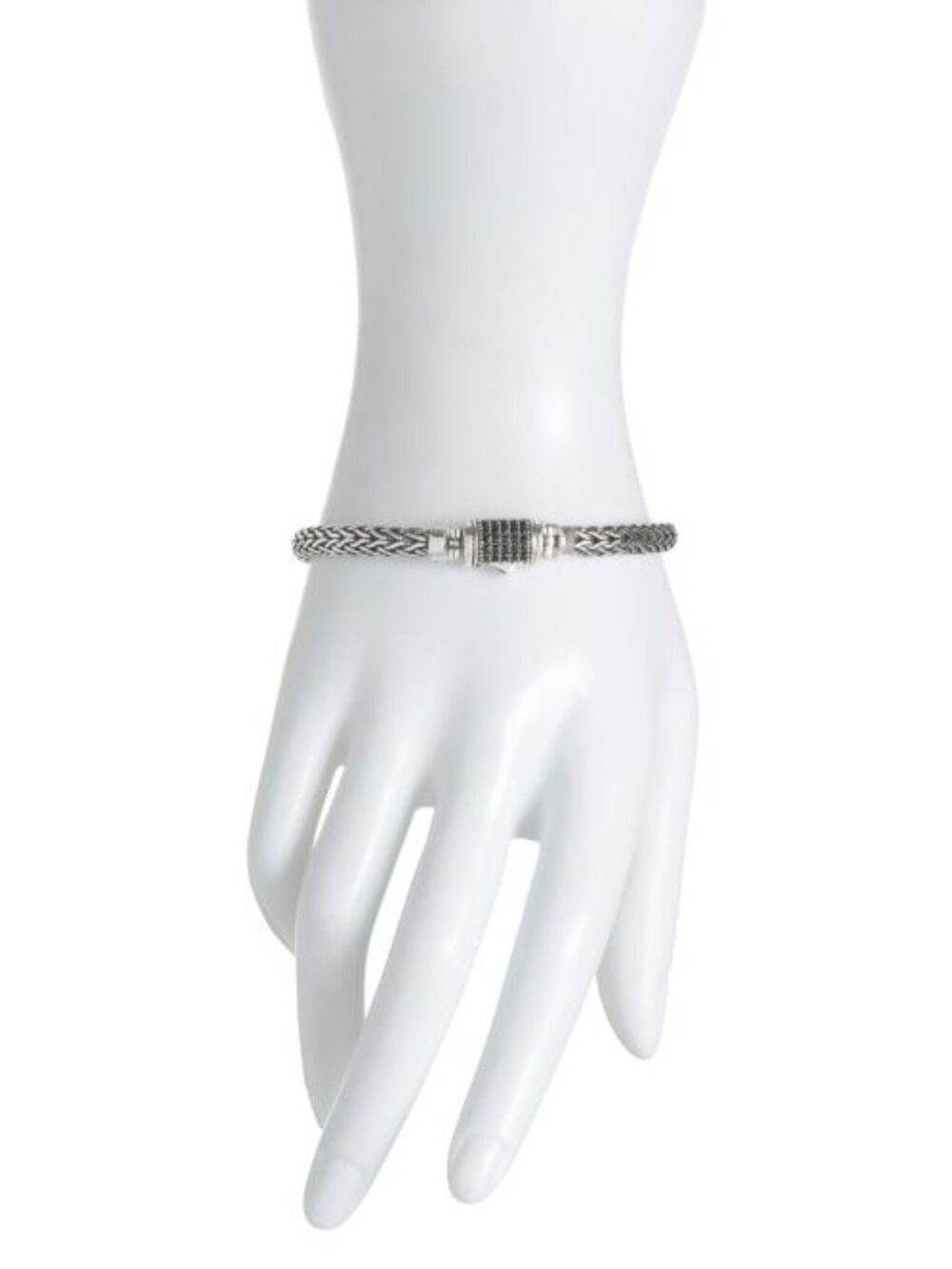 ANNIKA WITT Made In Bali Sterling Silver Plated Black Cubic Zirconia Bracelet - Picture 2 of 3